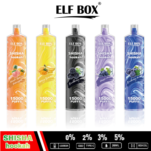 ELF BOX LS15000 Puff Shisha Hookah 0% 2% 5% Nicotine Rechargeable Disposable Vape Wholesale - WINGVAPE - 4