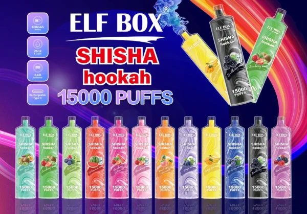 ELF BOX LS15000 Puff Shisha Hookah 0% 2% 5% Nicotine Rechargeable Disposable Vape Wholesale - WINGVAPE - 1