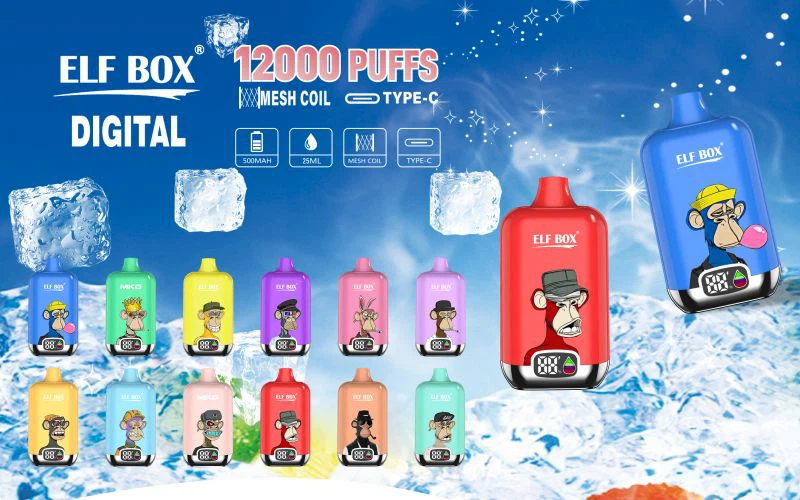 Boîte ELF numérique 12000 bouffées 0% 2% 3% 5% Affichage LED de nicotine Vape jetable en gros - WINGVAPE - 4