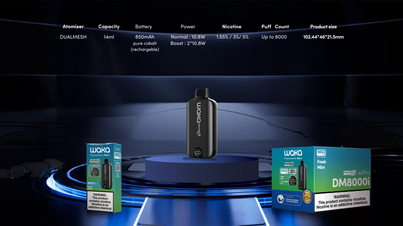 WAKA soPro DM8000i 8000 Puffs 3% 5% Nikotin Eldobható Vape Nagyker - WINGVAPE - 1