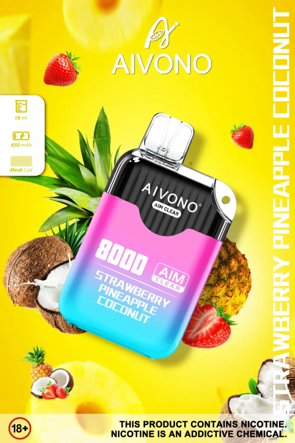 AIVONO AIM CLEAR 8000 Puffs 0% 2% 5% Επαναφορτιζόμενη μίας χρήσης Στυλό Vapes χαμηλής περιεκτικότητας σε νικοτίνη Μαζική Αγορά Χονδρικής - WINGVAPE - 2