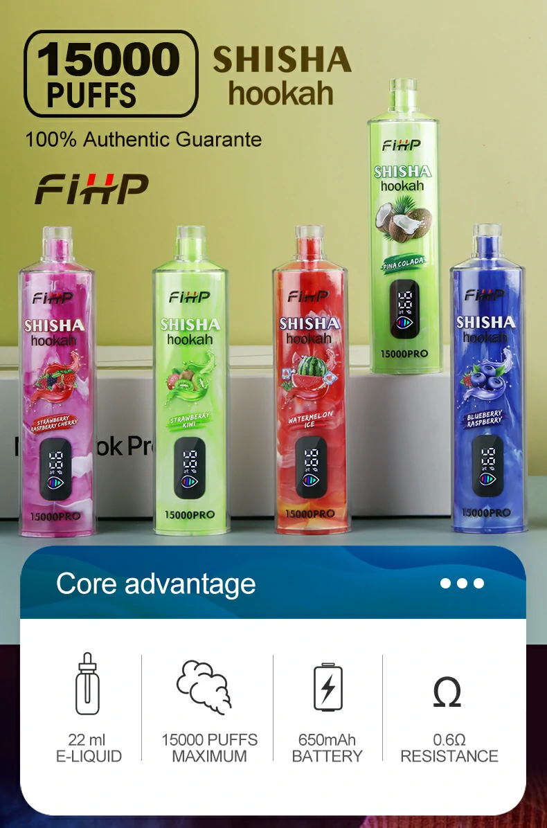 FIHP Shisha Hookah 15000 Pro Puffs 6mg Oplaadbare wegwerp vapes-pen met laag nicotinegehalte in bulk Koop groothandel