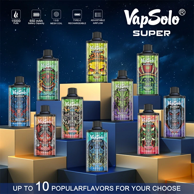Vapsolo Super 15000 Puffs 2% 5% Basso contenuto di nicotina Bulk Acquista penna per vaporizzatori usa e getta ricaricabile all'ingrosso