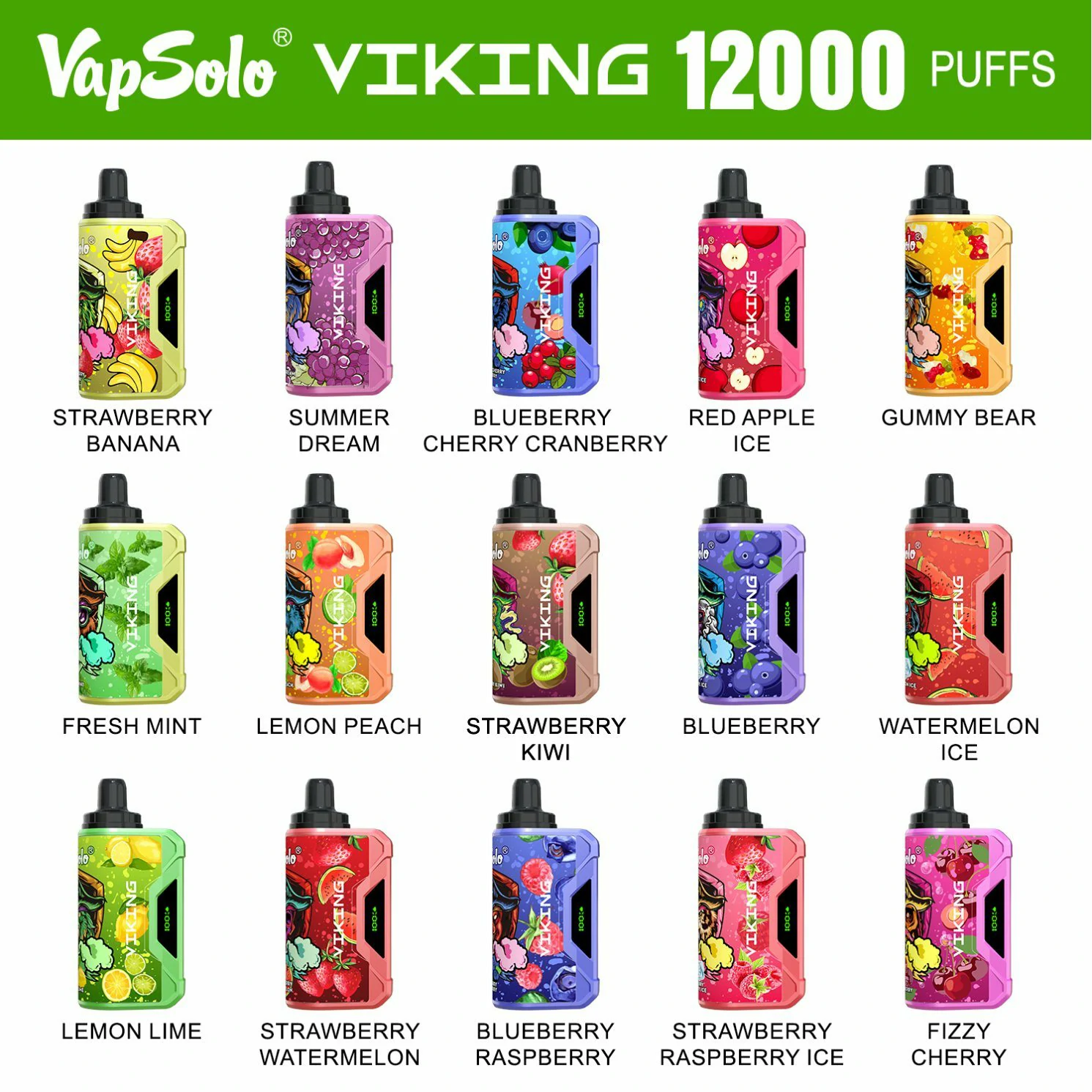 VapSolo Viking 12000 Puffs 2% 5% Penna per vaporizzatori usa e getta ricaricabile a basso contenuto di nicotina all'ingrosso Acquista all'ingrosso
