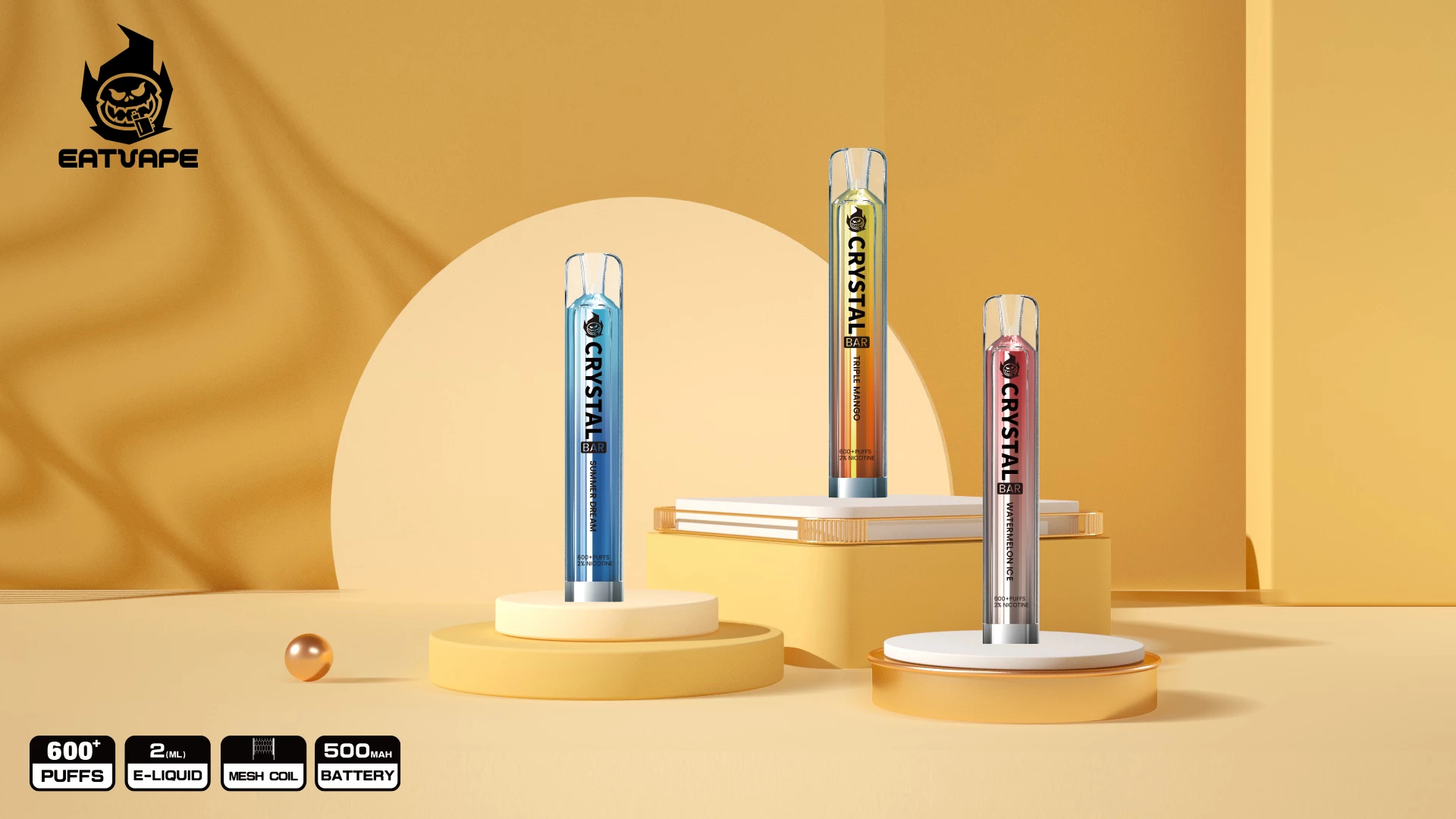 SFOG Crystal 600 Puffs 2% alacsony nikotintartalmú újratölthető eldobható vapes toll tömeges vásárlás nagykereskedelmi
