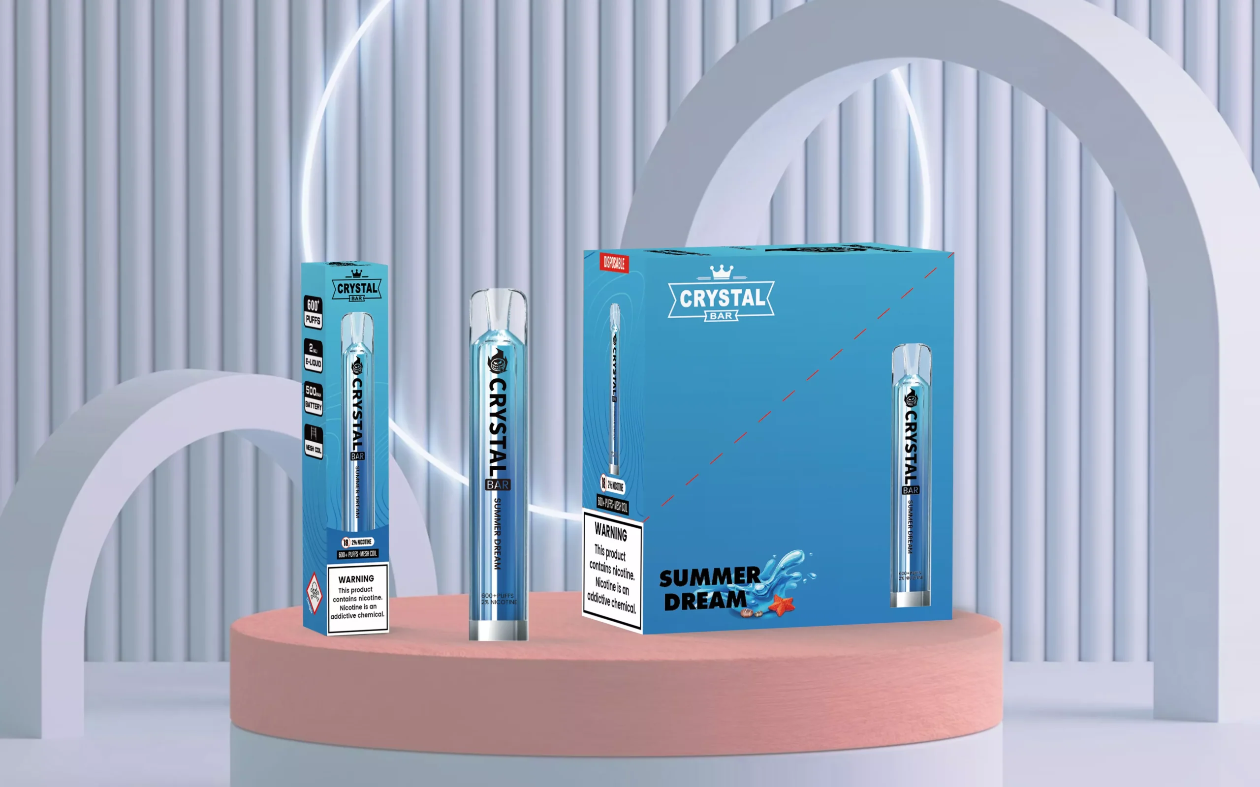 SFOG Crystal 600 Puffs 2% alacsony nikotintartalmú újratölthető eldobható vapes toll tömeges vásárlás nagykereskedelmi