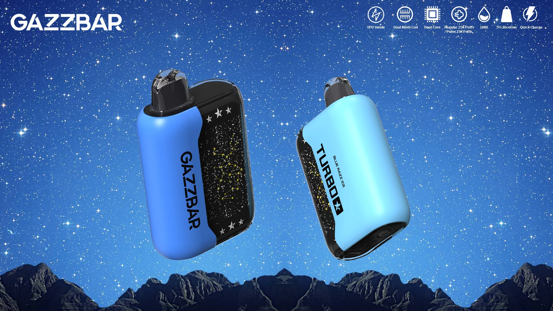 SFOG Gazzbar Turbo 30000 Puffs Stars Light Dual Mesh 5% Alacsony nikotintartalmú LED kijelző Újratölthető Eldobható Vapes Pen Tömeges Vásárlás Nagyker