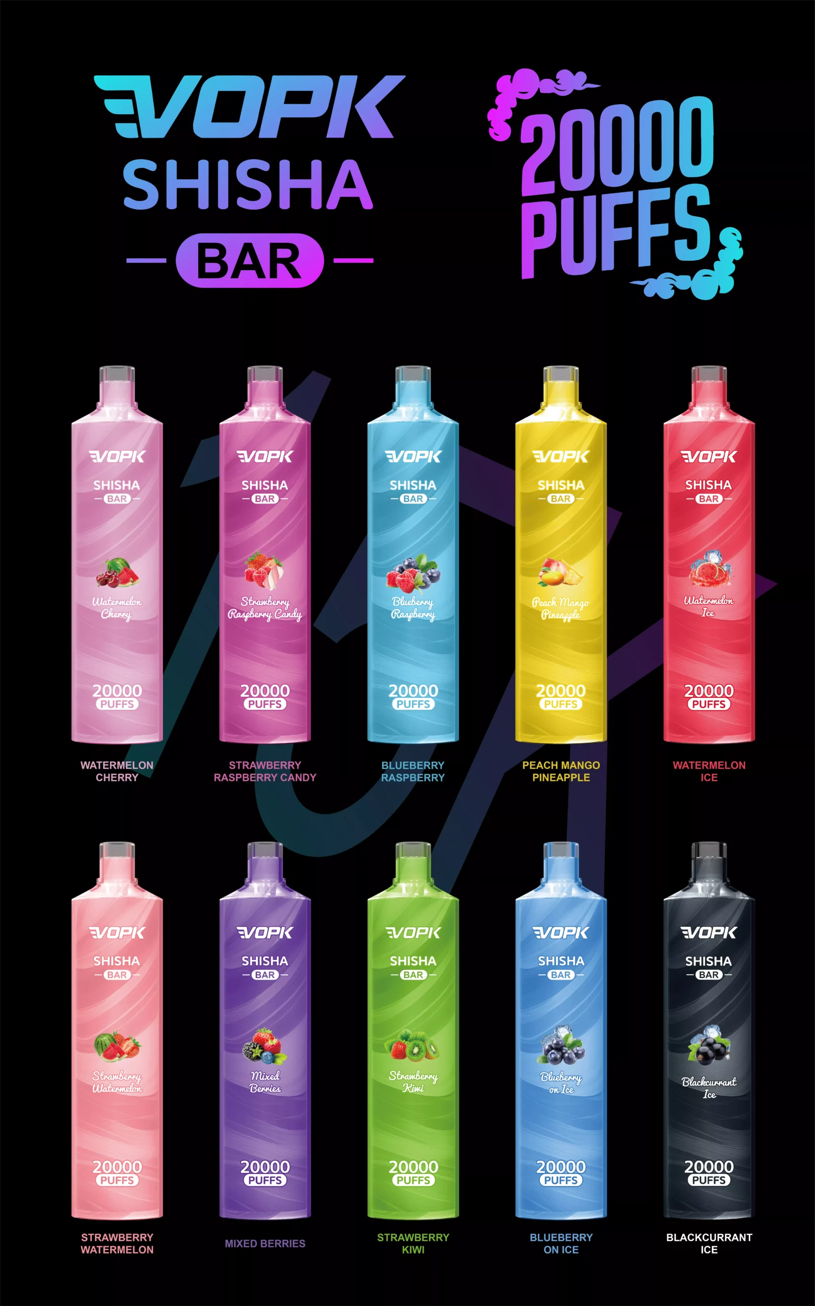 VOPK Shisha Bar 20000 Puffs 0% 2% 3% 5% Penna per vaporizzatori usa e getta ricaricabile a basso contenuto di nicotina all'ingrosso Acquista all'ingrosso