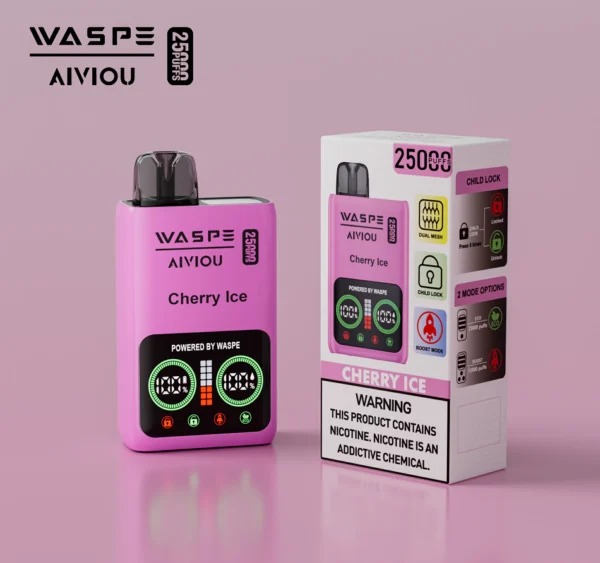 WASPE 25000 PUFFS Dual Mesh Box 0% 2% 5% Low Nicotine LED Display Rechargeable Disposable Vapes Pen Bulk Buy Wholesale - WINGVAPE - 5