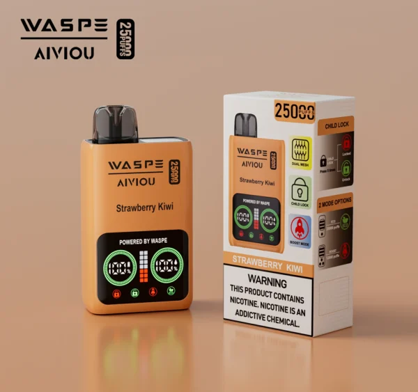 WASPE 25000 PUFFS Dual Mesh Box 0% 2% 5% Low Nicotine LED Display Rechargeable Disposable Vapes Pen Bulk Buy Wholesale - WINGVAPE - 8