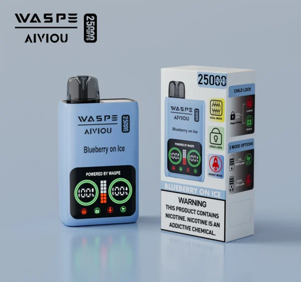 WASPE 25000 PUFFS Dual Mesh Box 0% 2% 5% Low Nicotine LED Display Rechargeable Disposable Vapes Pen Bulk Buy Wholesale - WINGVAPE - 7