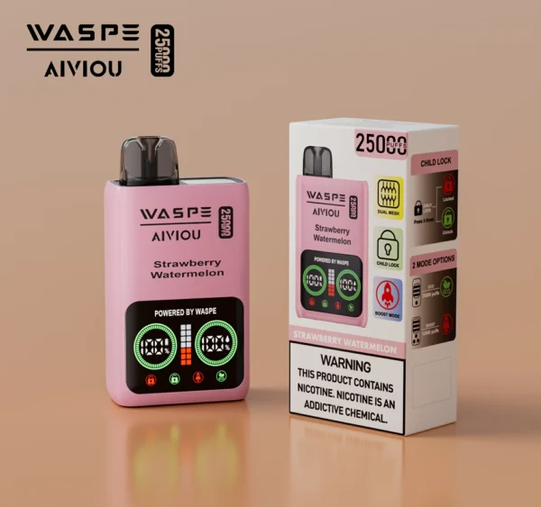 WASPE 25000 PUFFS Dual Mesh Box 0% 2% 5% Low Nicotine LED Display Rechargeable Disposable Vapes Pen Bulk Buy Wholesale - WINGVAPE - 2