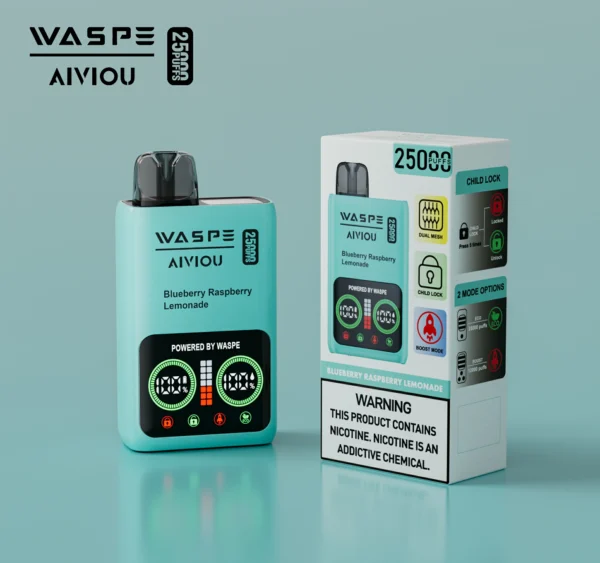 WASPE 25000 PUFFS Dual Mesh Box 0% 2% 5% Low Nicotine LED Display Rechargeable Disposable Vapes Pen Bulk Buy Wholesale - WINGVAPE - 11