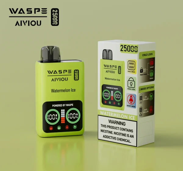 WASPE 25000 PUFFS Dual Mesh Box 0% 2% 5% Low Nicotine LED Display Rechargeable Disposable Vapes Pen Bulk Buy Wholesale - WINGVAPE - 6