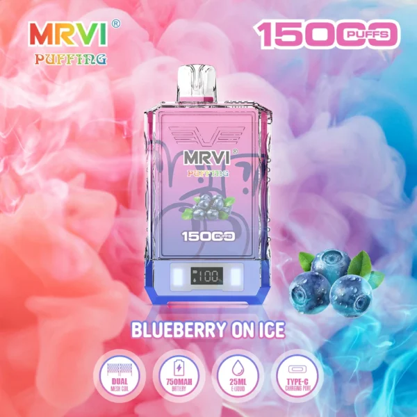 MRVI Puffing 15000 Puffs Pantalla digital de malla dual 2% 5% Vapes desechables recargables con bajo contenido de nicotina Pluma Compra a granel al por mayor - WINGVAPE - 2