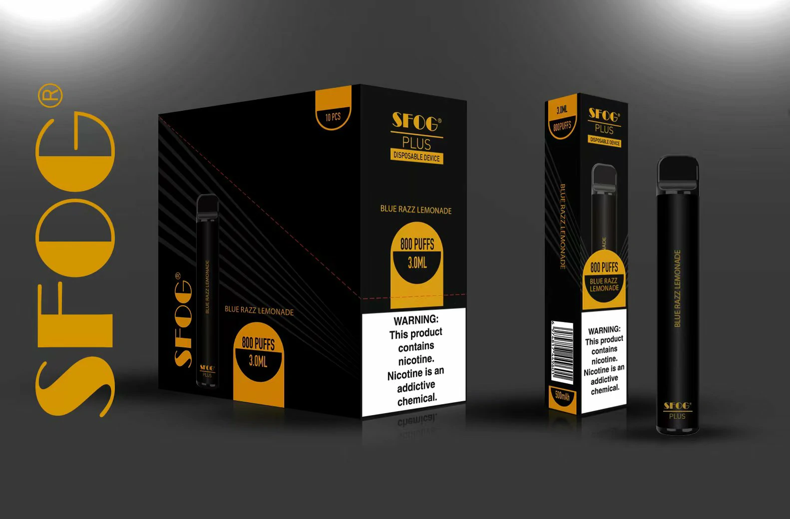 SFOG PLUS 800 Puffs 2% 3% 5% Alacsony nikotintartalmú, újratölthető eldobható Vapes Pen Tömeges vásárlás Nagyker
