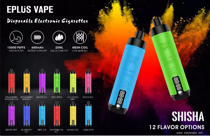 VASY EPLUS Vape Shisha 15000 Puffs Schermo digitale 0.6% Penna per vapori usa e getta ricaricabile a basso contenuto di nicotina all'ingrosso Acquista all'ingrosso